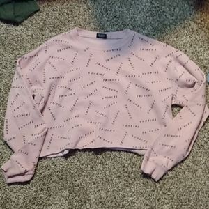 Pink friends cropped sweatshirt